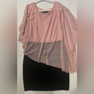 Enfocus Studio Pink Glittery Sheer Dress